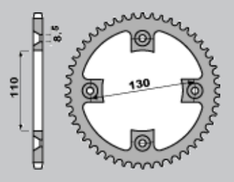 Приводная звезда HONDA CR 80/85 '96-'07, CRF 150 '07-'22 (-1) GROSSKOPF 20955B