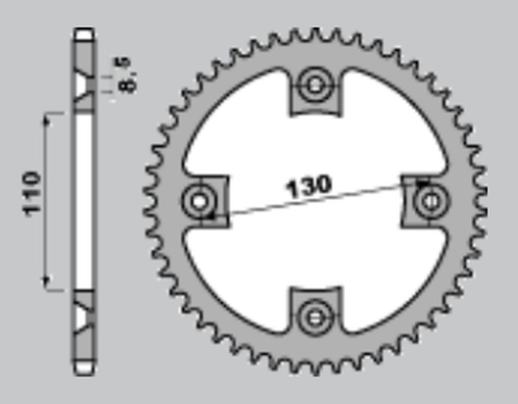 Приводная звезда HONDA CR 80/85 '96-'07, CRF 150 '07-'22 (-1) GROSSKOPF 20955B