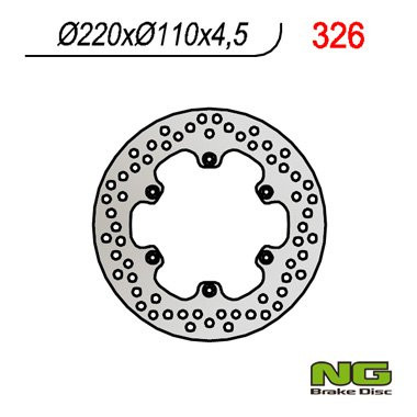 Гальмівний диск задній NG APRILIA 125/350/600/650 (220x110x4,5) NG326