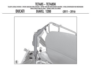 Крепления под боковые сумки KAPPA EasyLock Ducati Diavel 1200 (11-15) TE7405K