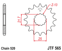 Приводная звезда JT JTF565.16 (PBR 565) 