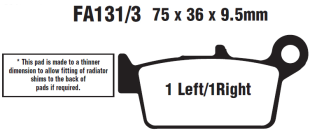 Тормозные колодки EBC SFA131/3HH