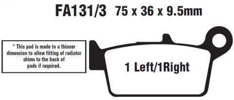 Тормозные колодки EBC SFA131/3HH
