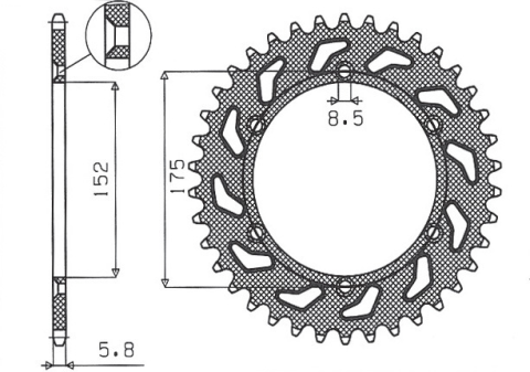 Приводная звезда SUNSTAR 1-3685 43 (JTR 853.43)