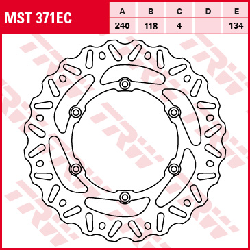 Тормозной диск SUZUKI RM 125 07-12, RM 250 07-12, DRZ 400 SM 05-08 TRW LUCAS MST371EC