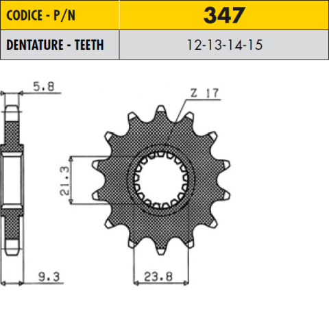 Приводная звезда SUNSTAR SS 34715