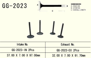 Клапан выпускной YAMAHA YFM 600 GRIZZLY '98-'01, XT 600 '87-'03, TT600 (32,0X7,0X91,7 MM) VESRAH GG-2023-EX