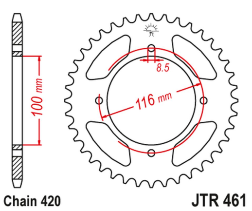 Приводная звезда KAWASAKI KX 80/85 '86-'17 JT JTR461.48