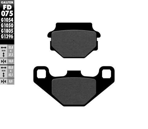 Тормозные колодки GALFER FD075G1050 (FA67)