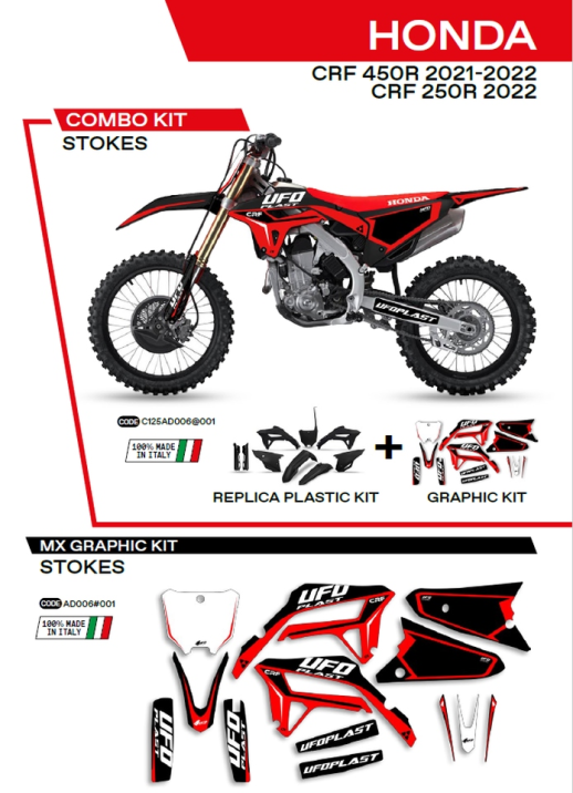 Комплект пластика HONDA CRF 250R '22; CRF 450 '21-'22  UFO C125AD006001