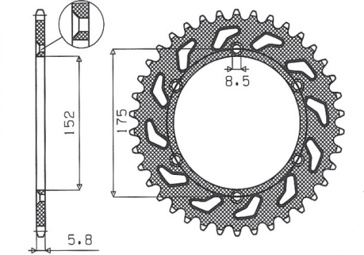 Привідна зірка SUNSTAR 1-3685 44 (JTR 853.44)