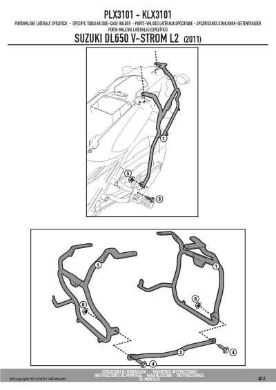 Крепления боковых кофров KAPPA MONOKEY SUZUKI DL 650 V-STROM (11-16) KLX3101