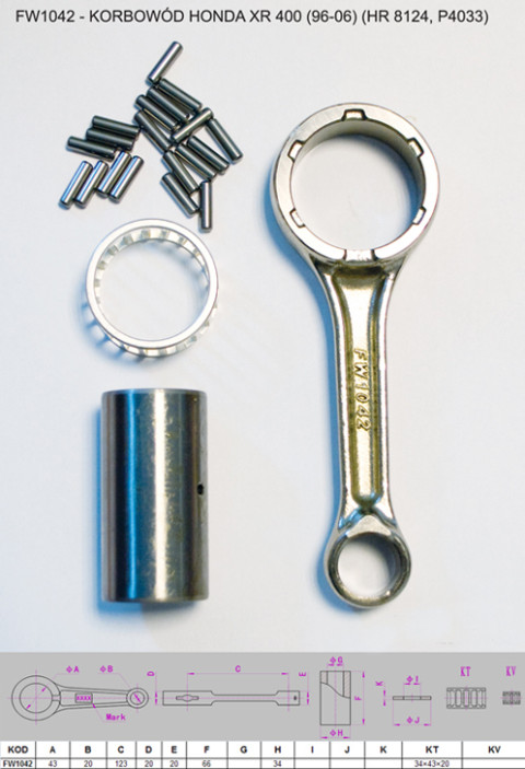 Шатун HONDA XR 400 (96-06) FLYWAY FW1042