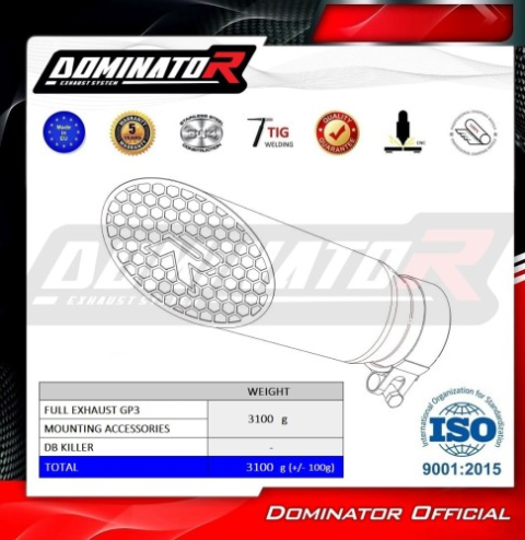 Полная система выхлопа Yamaha MT-09 2013 - 2016 DOMINATOR GP3