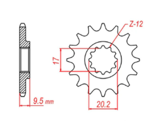 Приводная звезда KTM SX 65 '98-'18 MTX 10-KT4-13 (JTF1906.13)