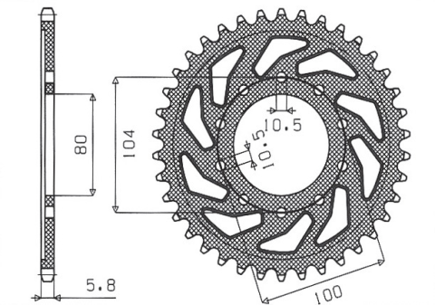 Приводная звезда SUNSTAR 1-3356 42 (JTR 478.42)