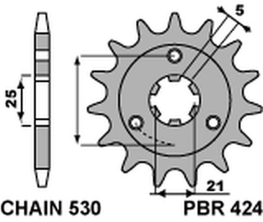 Приводная звезда SUZUKI GT 380/550 PBR 4241518NC