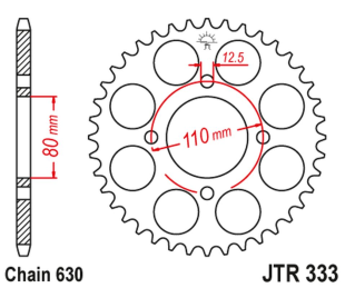 Приводная звезда HONDA CB 750 F '77-80' JT JTR333.43