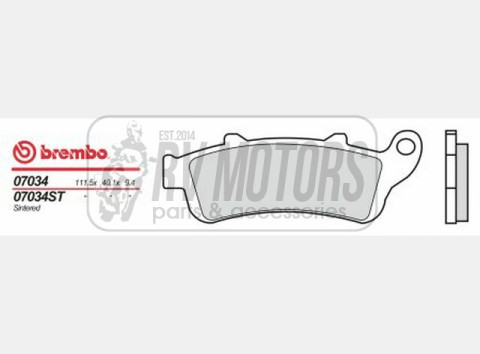 Тормозные колодки BREMBO BRM 07034