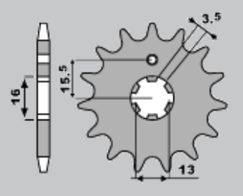 Приводная звезда YAMAHA DT 80 MX '83-'84 JR 54213JRS (JTF542.13)