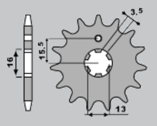 Приводная звезда YAMAHA DT 80 MX '83-'84 JR 54213JRS (JTF542.13)