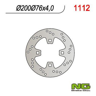 Тормозной диск NG задний KTM QUAD 450/505/525 (200x76x4) NG1112