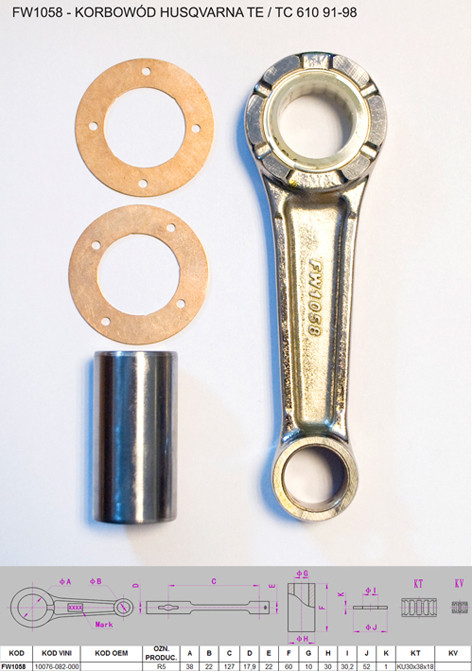 Шатун HUSQVARNA TE / TC 610 91-98 FLYWAY FW1058