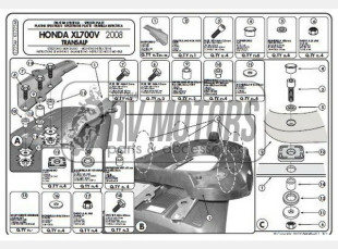 Крепления кофра KAPPA (с площадкой) Honda XL 700V Translap (08-13) K225M
