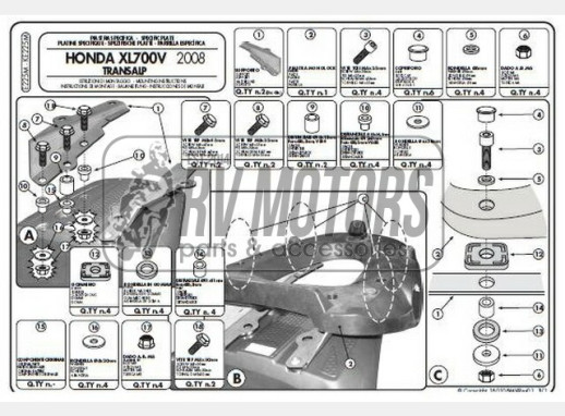 Кріплення кофра KAPPA (з майданчиком) Honda XL 700V Translap (08-13) K225M