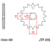 Приводная звезда JT JTF416.13 (PBR 416)
