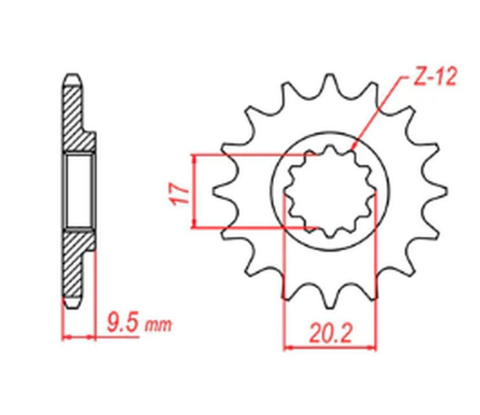 Приводная звезда KTM SX 65 '98-'18 MTX 10-KT4-14 (JTF1906.14)