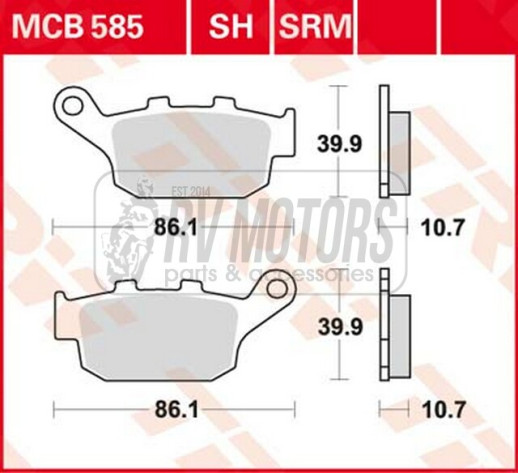 Колодки гальмівні TRW LUCAS MCB585SRM