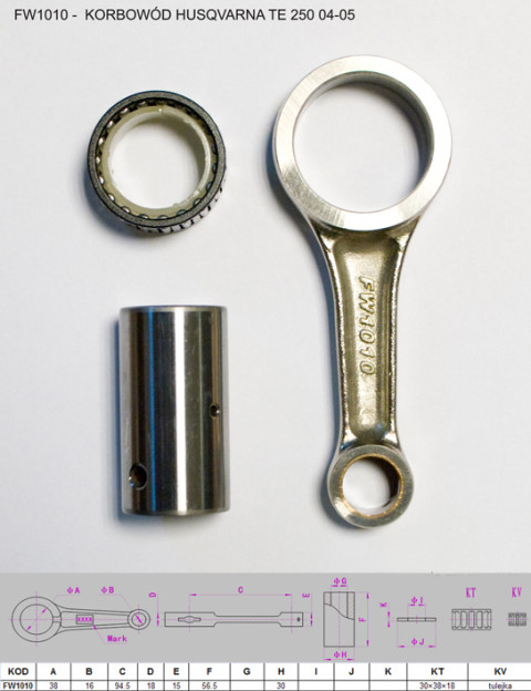 Шатун HUSQVARNA TE 250 04-05 FLYWAY FW1010