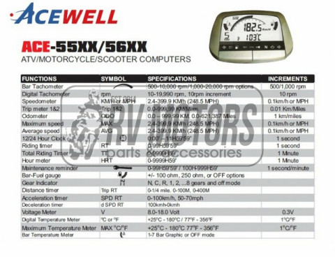 Универсальный спидометр ACEWELL ACE-5551HB 
