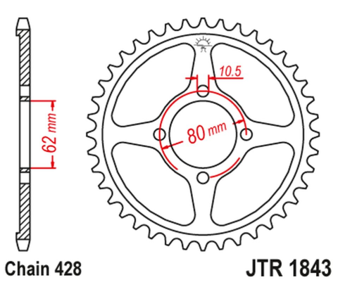 Приводная звезда YAMAHA TT-R 125 '02-21' JT JTR1843.49