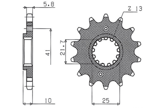Приводная звезда HONDA NX 650, FX 650, YAMAHA XT 660, FMX SUNSTAR SUN38715 (JTF308.15)