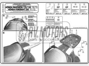 Крепления кофра KAPPA (без площадки) Honda Foresight 250 (97-08) KR140