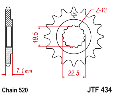 Привідна зірка JT JTF434.14 (PBR 434)