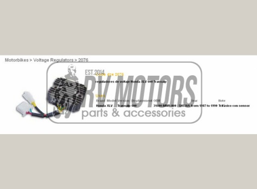 Регулятор напруги HONDA XL 600 V 87-90 DZE ELEKTRYKA 2076-01
