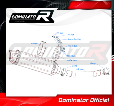 Прямоток Yamaha YZF 600 R Thundercat 1996 - 2006 DOMINATOR HP1