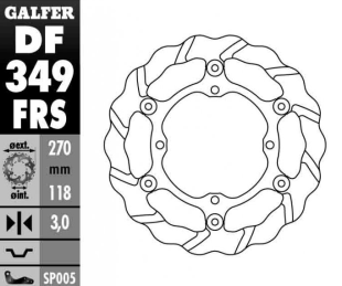 Тормозной диск GALFER плавающий 270MM SUZUKI RMZ 250 '07- ,RMZ 450 '05- DF349FRS