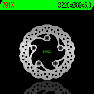 Тормозной диск NG задний SUZUKI GSXR 600 97-18, GSXR 750 96-17, GSXR 100 09-16, SV 650 03-15, SV 100 03-08, TL 1000R/S (5X10,5MM) (220X89X5) NG791X