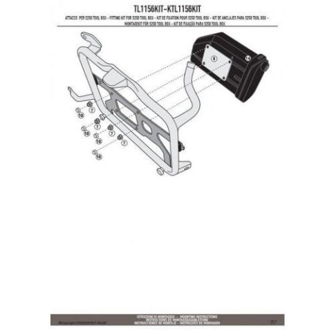 Крепление коробки для инструментов Kappa KS250 KL1156, KL1158 KTL1156KIT