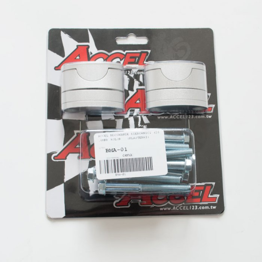 Проставки руля 39MM  (низ-28.6 MM, верх-28.6 MM) цвет серебро ACCEL BMA-01SV