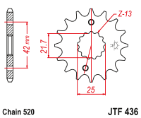 Приводная звезда JT JTF436.13 (PBR 438)