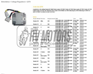 Регулятор напряжения HONDA CX500/650, GL500/650, VF750/1000, VF1100S DZE ELEKTRYKA 2079-01