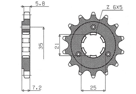 Приводная звезда SUNSTAR 33516 (JTF437.16)