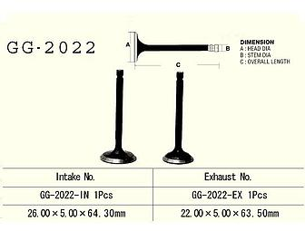 Клапан впускний YAMAHA YFM 125 GRIZZLY '04-'15, RAPTOR 125 '11-'15 VESRAH GG-2022-IN