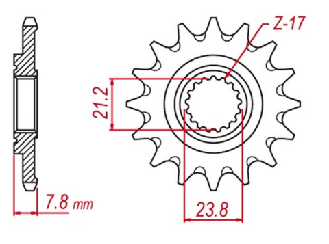 Приводная звезда HORNET 2260 14 (2160 14) SUZUKI RMZ 450 '13-'20 MTX 10H-28H-14  (JTF1443.14SC)