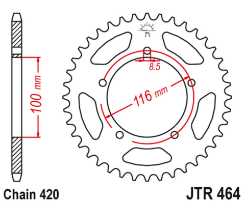 Приводная звезда KAWASAKI KX 60 '83-03', KX 80 '83-85' JT JTR464.50